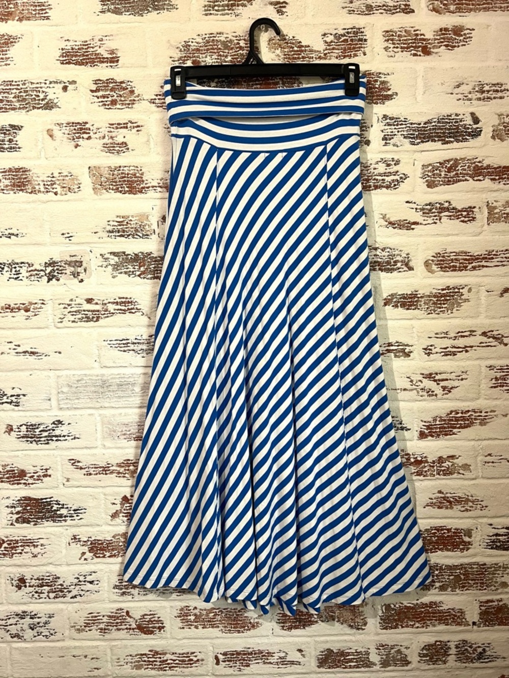 GAP maxi Skirt Covertible Dress Striped Nautical Jersey Stretch Beachy Summer M - Picture 3 of 6